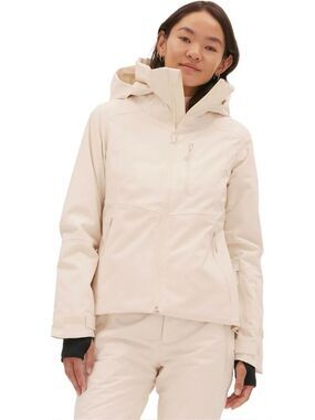 Halfdays Ski Women’s Lawrence Ski Jacket Soft Shell Oat Milk White Cream Large